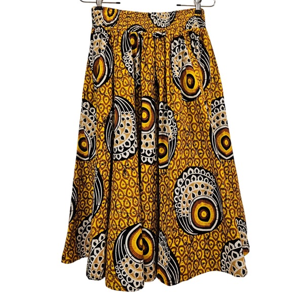 Advance Apparels Skirt African Print Midi Tie Waist Free Size Boho Festival - Picture 4 of 7
